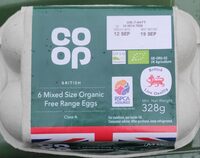 6 Mixed Size Organic Free Range Eggs