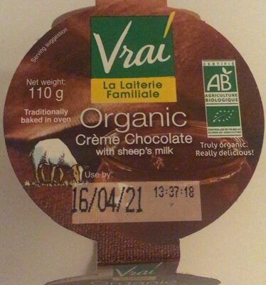 Crème Chocolate organic with sheep milk — pack