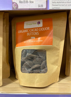 Organic cocoa liquor buttons — pack