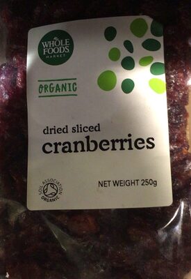 Dried sliced cranberries — pack