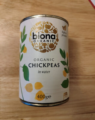 Organic chickpeas in water — pack