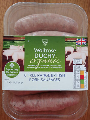 Organic Free Range Pork Sausages — pack
