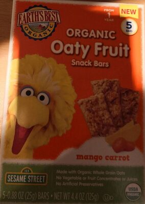 Mango carrot organic oaty fruit snack bars, mango carrot — pack