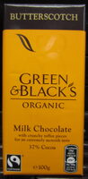 Black's Organic Butterscotch Milk Chocolate Bar
