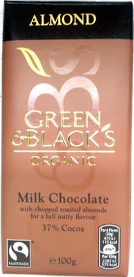 Green & black's organic chocolate almond — pack