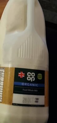 Co Op Organic Freash Whole Milk — pack