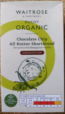 Chocolate Chip All Butter Shortbread flavoured with Madagascan vanilla — pack