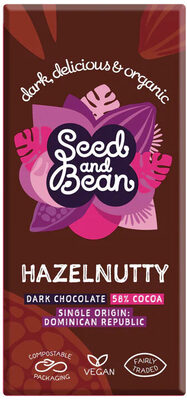 Hazelnutty Fine Dark Chocolate Bar — pack
