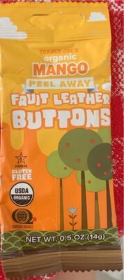Organic mango peel away fruit leather buttons — pack