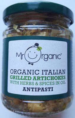 Organic Italian Grilled Artichokes with herbs and spices in oil — pack
