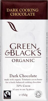 Black's Organic Cooking Dark Chocolate Bar — pack