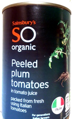 Italian organic plum tomatoes — pack