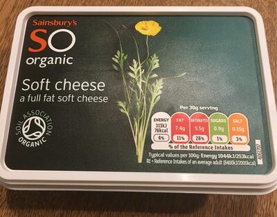 Sainsbury's organic soft cheese — pack