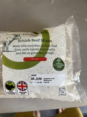 Organic British Beef Mince (12% fat) — pack