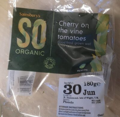 Sainsbury's So Organic Cherry on the Vine Tomatoes — pack