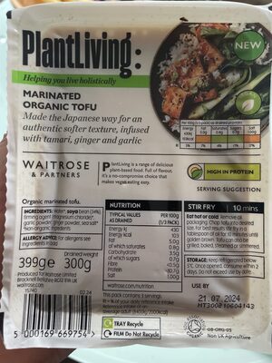 Marinated Organic Tofu — pack