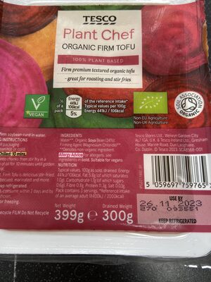 Plant chef organic firm tofu — pack