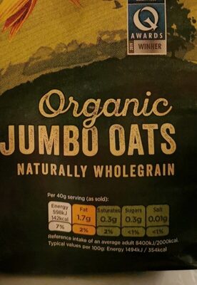 Organic Jumbo Oats — pack