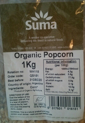 Organic Popcorn — pack