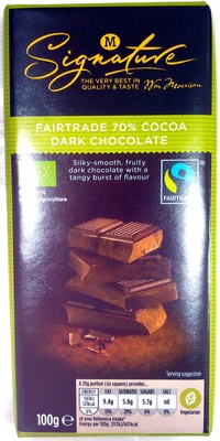 Fairtrade 70% Cocoa Dark Chocolate — pack