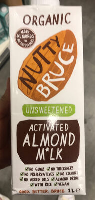 Nutty Bruce unsweetened activated almond milk — pack