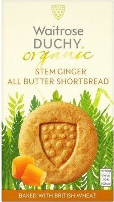 Duchy Organic Stem Ginger All Butter Shortbread — pack