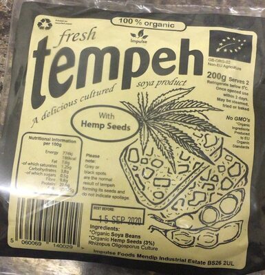 Tempeh with hemp seeds — pack