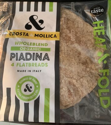 Organic Piadina 4 Wholeblend Flatbreads with Extra Virgin Olive Oil — pack