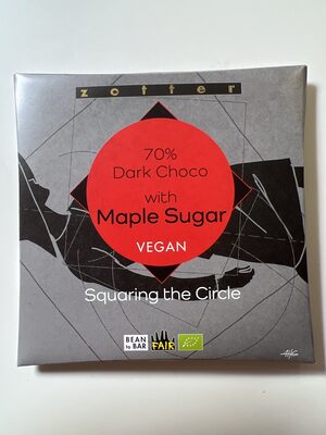 70% Dark Choco with Maple Sugar — pack