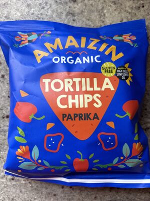 Amaizin organic tortilla chips paprika — pack