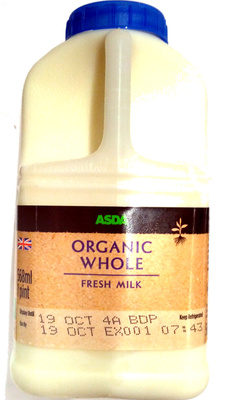 Organic Whole Fresh Milk — pack