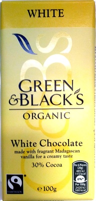 Green & black's organic chocolate bar white — pack