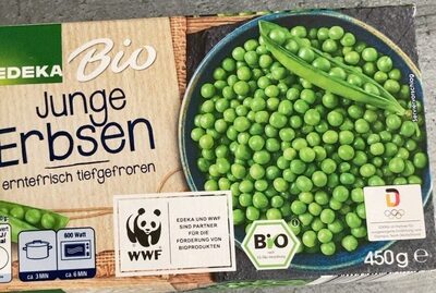 Junge Erbsen, erntefrisch tiefgefroren — pack