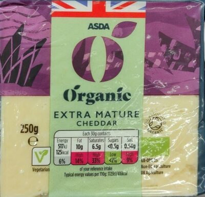 Organic extra mature Cheddar — pack