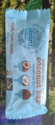 Biona organic milk chocolate coconut bar — pack