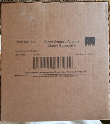 Organic Acerola Cherry Superjuice — pack
