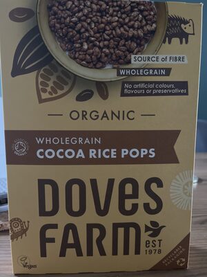 Doves Farm wholegrain cocoa rice pops — pack