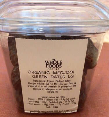 Organic Medjool Green dates — pack