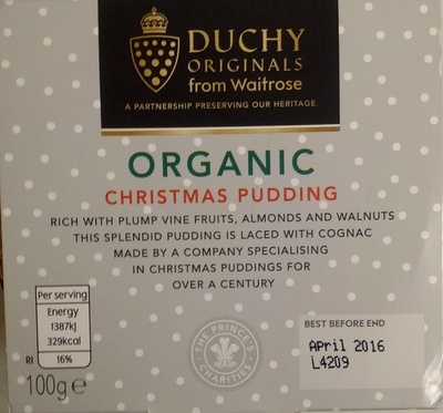 Organic Christmas Pudding — pack