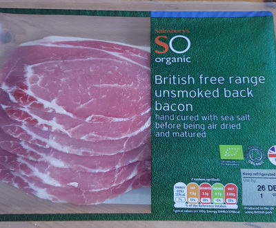 Organic Unsmoked Back Bacon — pack