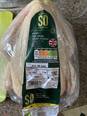 British free range whole chicken — pack