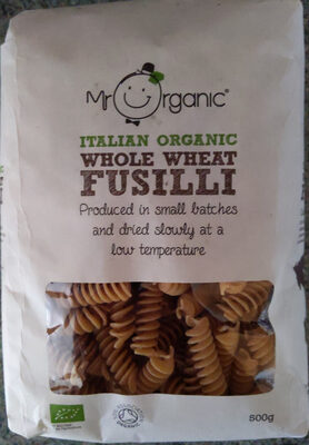 Italian Organic Whole Wheat Fusilli — pack
