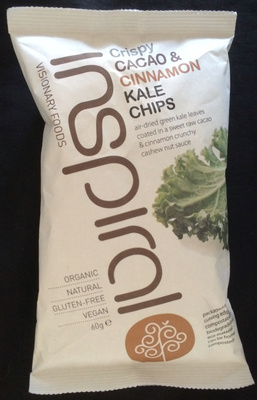 Crispy cacao & cinnamon kale chips — pack