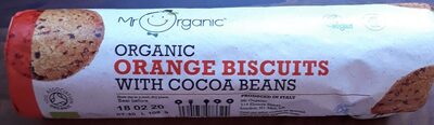 Organic orange biscuits with cocoa beans — pack