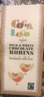 Milk and white chocolate robins