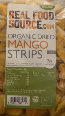 Organic dried mango strips — pack