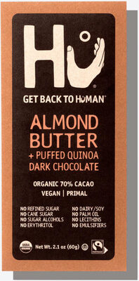 Almond Butter + Puffed Quinoa Dark Chocolate — pack