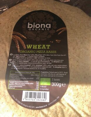 Wheat organic pizza base — pack